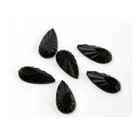 teardrop sew stick on acrylic jewels black