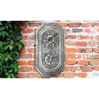 Terracotta Outdoor Garden Wall Clock with Thermometer