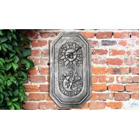 terracotta outdoor garden wall clock with thermometer