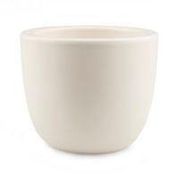 Terrastyle Round Glazed Clay White Ceramic Effect Plant Pot (H)13cm (Dia)12.5cm