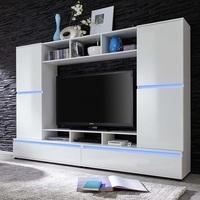 Texas Entertainment Unit In White Gloss Fronts With LED lighting