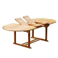 Teak Oval Double Extending Table Length 220-300