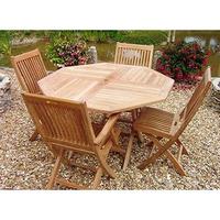 Teak 4 Seater Folding Set Containing 2 Armchairs and 2 Chairs