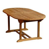 Teak Oval Pedestal Table