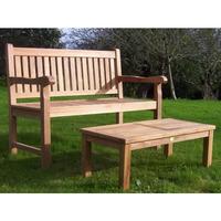 Teak 2 Seater Bench and Coffee Table Set