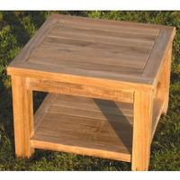 Teak Square Coffee Table with Shelf