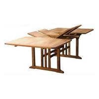 Teak Rectangular Double Extending Table 1.9m-2.7m Teak Rectangular Double Extending Table 1.1m x 1.9m-2.7m