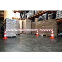 TELESCOPIC BARRIER 1m - 1M80 RED/WHITE STRIPED