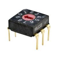 te 1825013 1 dip switch rotary 7mm gold 10p red