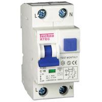 techna rtecx6 2c10 030 6ka rcbo 2 pole c 10a 30ma type ac