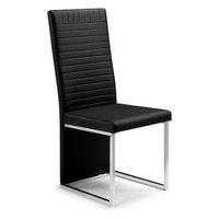 tempo black faux cuir dining chair