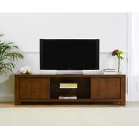 tempo 180cm dark solid oak tv unit