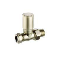 Terrier Decor Silver Nickel Plated Straight Radiator Valve