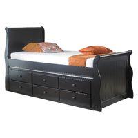 Temuco Captains bed and trundle - Single - Black