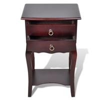 Telephone Cabinet Bedside Cabinet 2 Drawers Brown