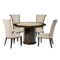 Tenore Octagonal Marble Dining Table with Alpine Chairs