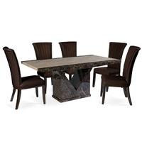 Tenore 220cm Marble Dining Table with Alpine Chairs
