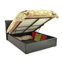 texas faux leather ottoman bed small double brown