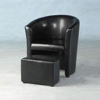 tempo black tub chair with footstool