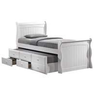 Temuco Captains Bed And Trundle withs Captain Bed WHT