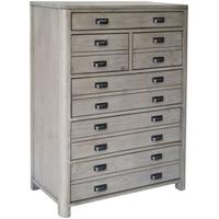 Tempest Reclaimed Pine Tall Chest of Drawer - 6 Drawer