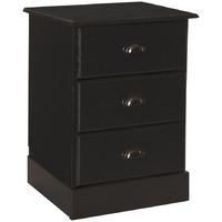 Terra Pine and Dark Stain Bedside Cabinet - 3 Drawer