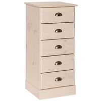 Terra Pine and Whitewash Stain Chest of Drawer - Narrow 5 Drawer