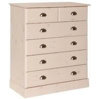 Terra Pine and Whitewash Stain Chest of Drawer - 4+2 Drawer