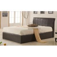 Texas Brown Faux Leather Ottoman Bed