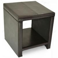 Texas Brown Faux Leather Bedside Table