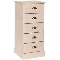 Terra Pine White 5 Chest of Drawer Narrow