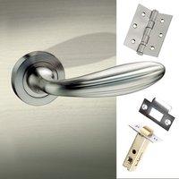 terassa mediterranean lever on rose satin nickel handle pack