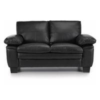 Texas 2 Seater Leather Sofa Black