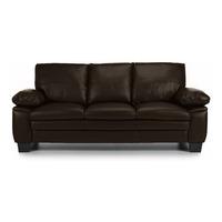 Texas 3 Seater Leather Sofa Brown