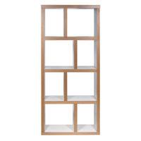 Tema Home Berlin 4 Shelf Narrow Bookcase Pure White with Plywood Edges