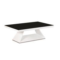 Teslin Glass Coffee Table In Black And White Gloss