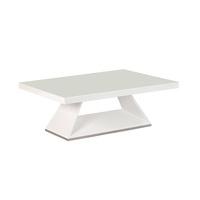 Teslin Glass Coffee Table In White Gloss Top With Steel Rim Base