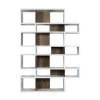 Temahome London Tall Bookcase Pure White and Walnut