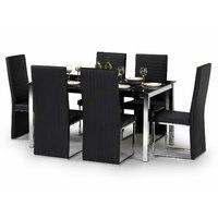 Tempo Glass Dining Table And 6 Tempo Chairs