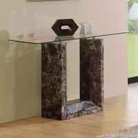 Tempo Glass Top Marble Console Table