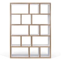 Tema Home Berlin 5 Shelf Tall Bookcase Pure White with Plywood Edges