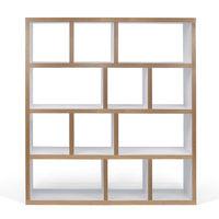 Tema Home Berlin 4 Shelf Wide Bookcase Pure White with Plywood Edges