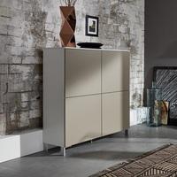 terence modern highboard in white with sand fronts