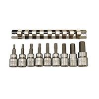 Teng M3812 10 Piece Clip Rail Hex Key Socket Set Metric- 3/8in Square Drive