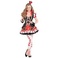 teen girls queen of hearts costume fancy dress cards wonderland book w ...