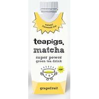 Teapigs Matcha - Super Power Green Tea Drink - Grapefruit 330ml (Pack of 12)