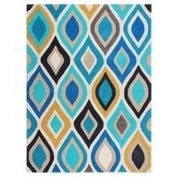 teal blue geometric rug carnival 120x170