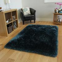 teal thick shaggy rug glamour 160cm x 230cm 53 x 77