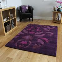 teal damask design thick super soft acrylic rug bilbao 120x170cm
