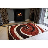 terracotta swirl shaggy fireplace rug helsinki